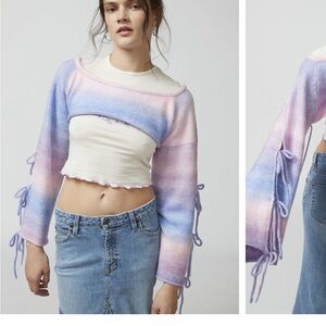 Gradient Knit Shrug / ballet sweater with bows